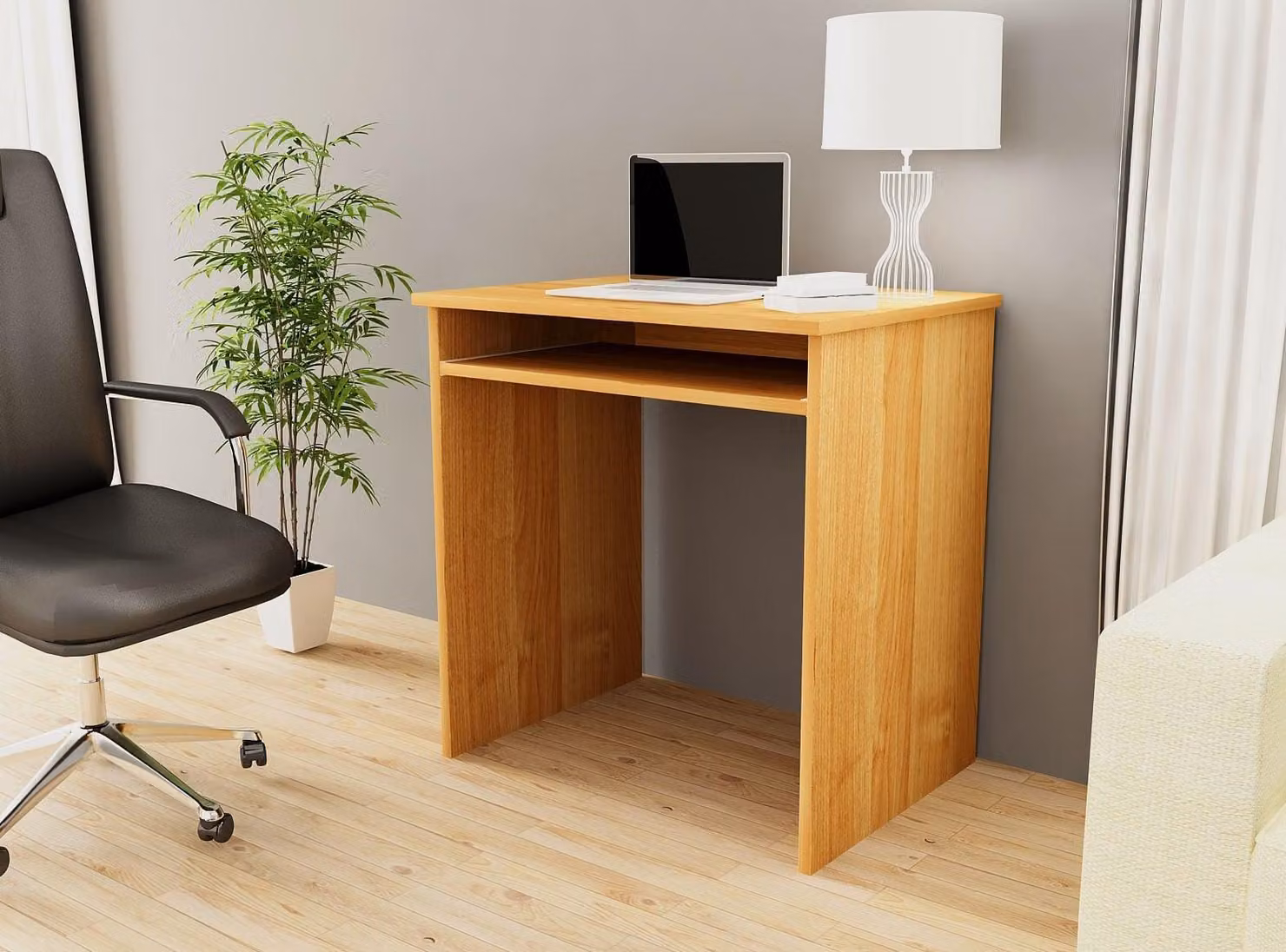 Scrivania compatta STAR, 68 cm, con cassetto estraibile per la tastiera
