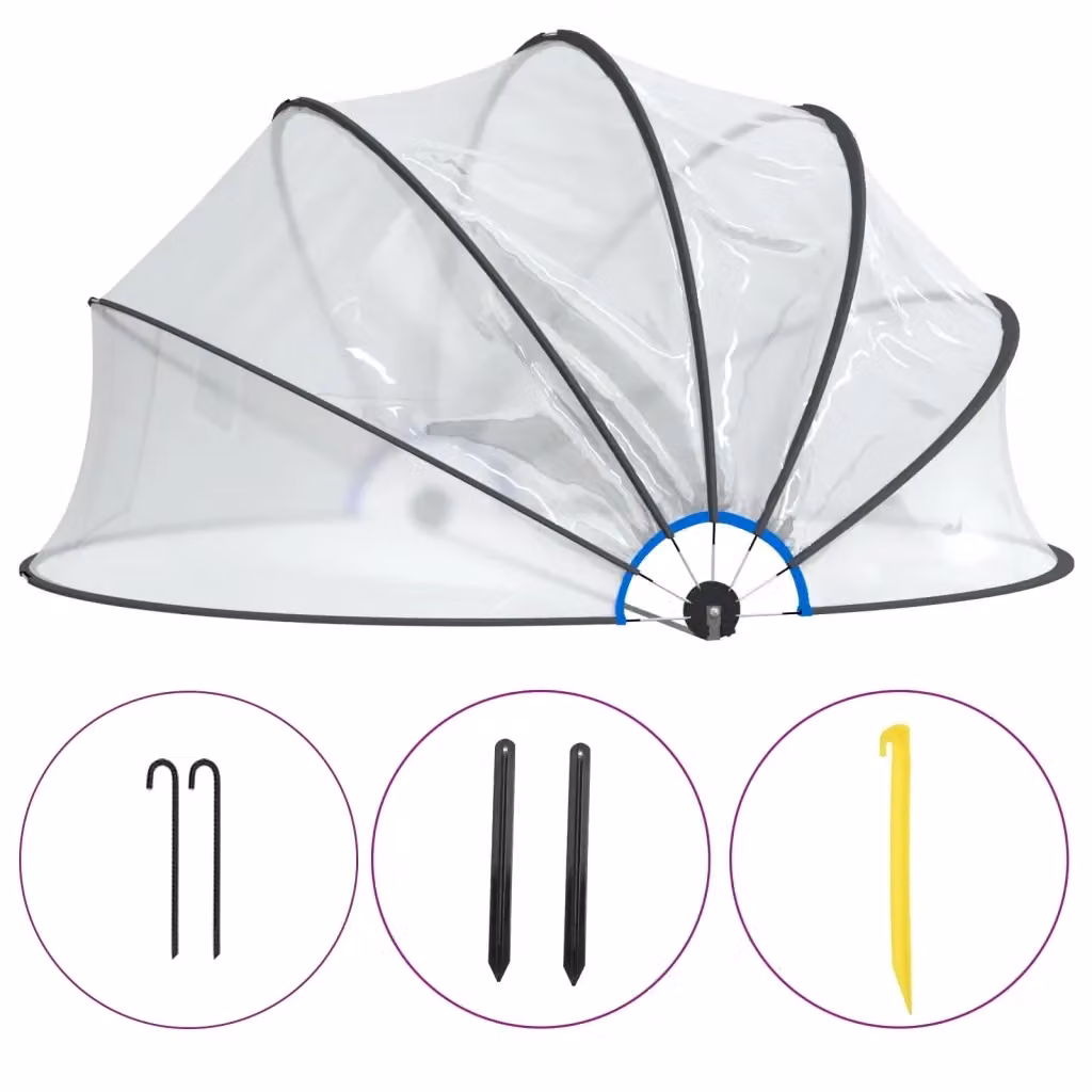 Cupola per piscina rotonda vidaXL in PVC trasparente, L: 376 cm, H: 188 cm – 2