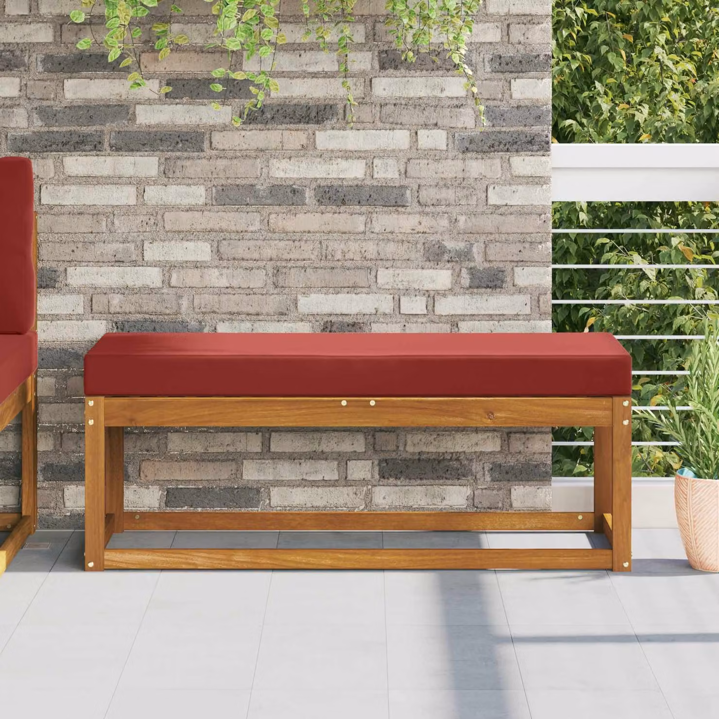 vidaXL Cuscino da Sedia Esterno 100% Poliestere Rosso vino