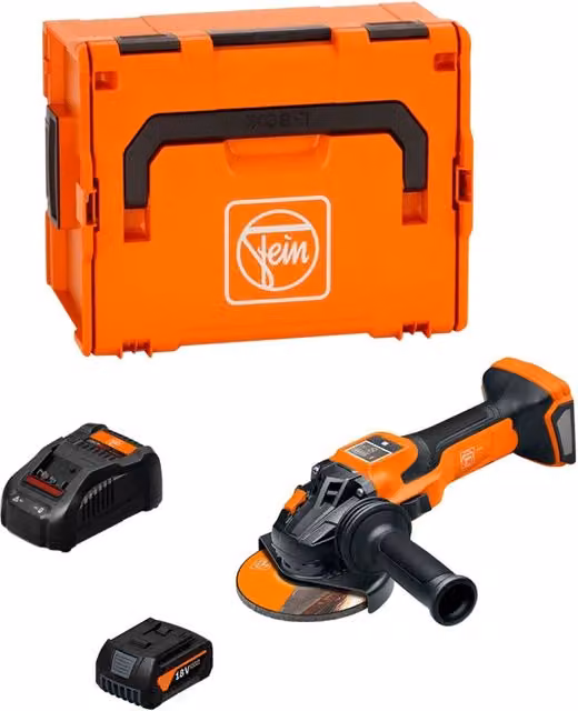 Smerigliatrice angolare FEIN CCG 18-125-15 AS arancione con batteria da 5,0 Ah, caricabatterie GAL1880CV e L-Boxx 238 – 1