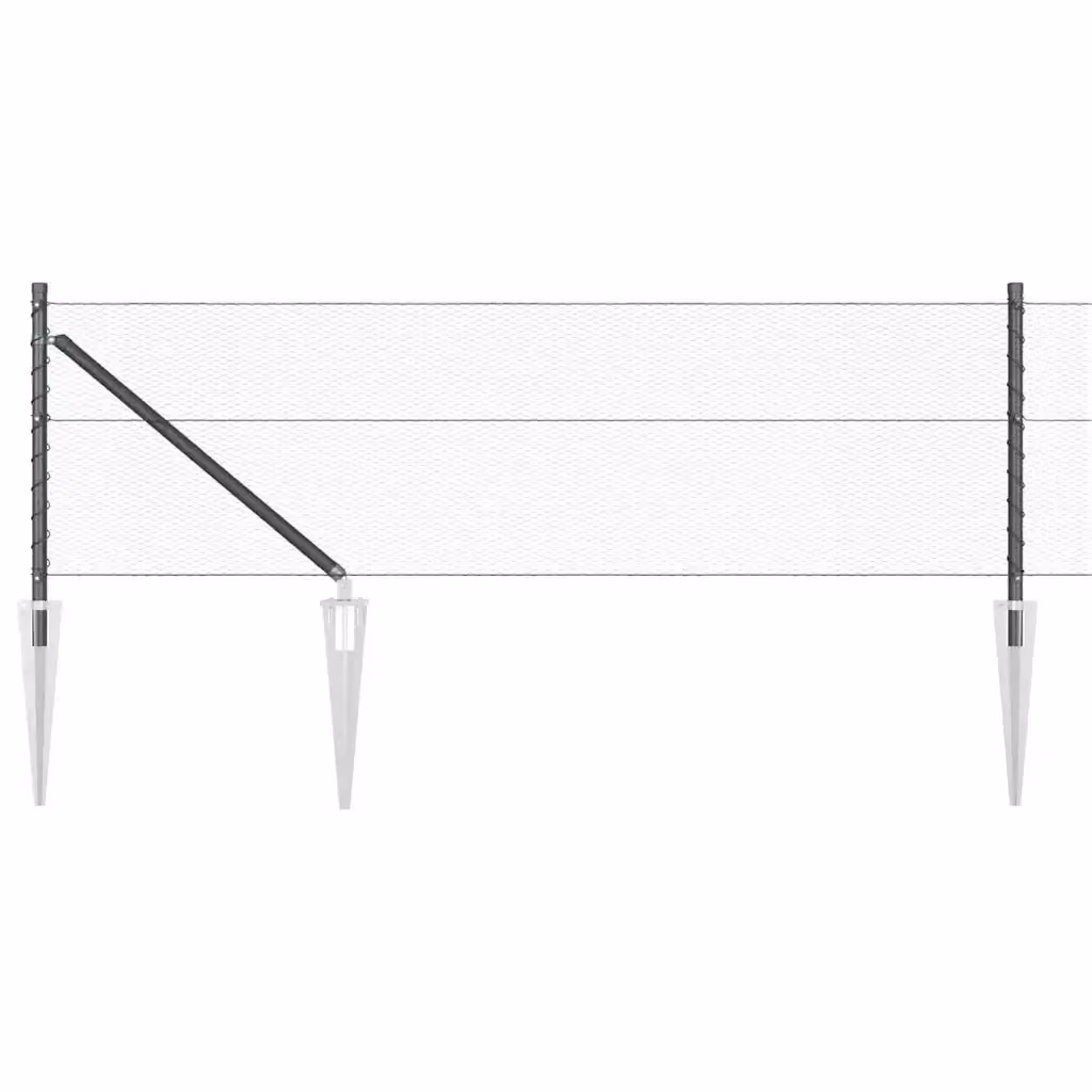 Palo della recinzione rotondo vidaXL in acciaio e PVC, Grigio, H: 0,5 m, L: 0,6 m – 2