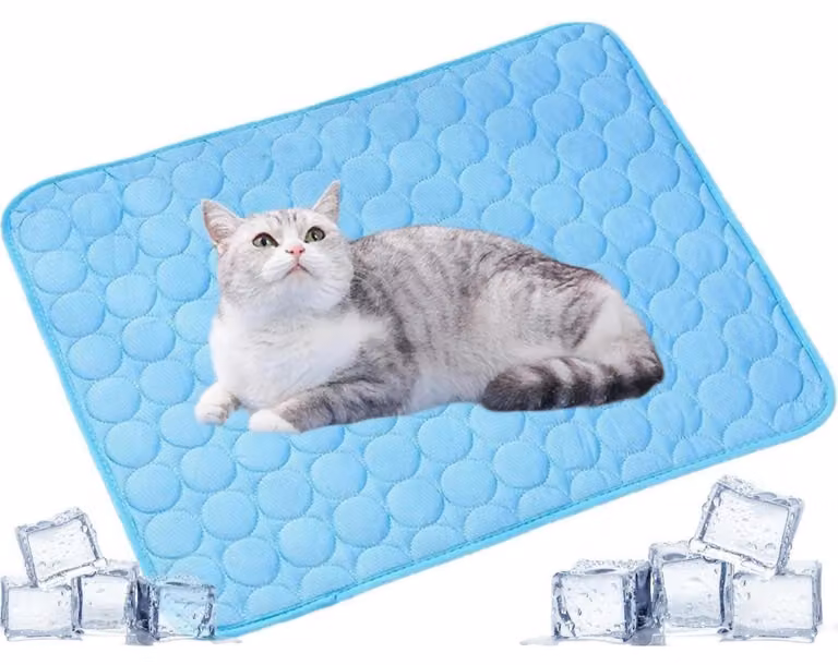 Tappetino refrigerante per cani e gatti, azzurro chiaro, 70 x 55 cm, lavabile