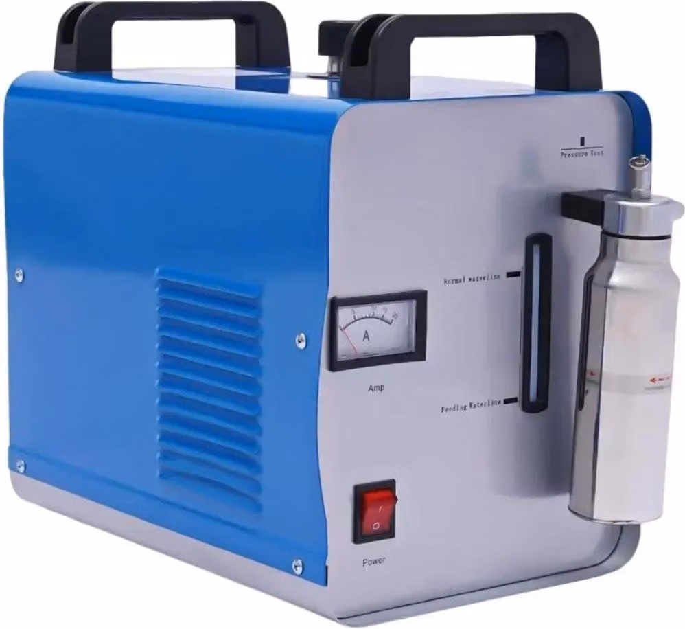 Generatore di fiamma idrogeno-ossigeno - H160A - 75 L/h - Lucidatura acrilica e saldatura ad acqua - Spina UE 220 V - Serbatoio da 1,6 L - 45×28×36 cm - Blu