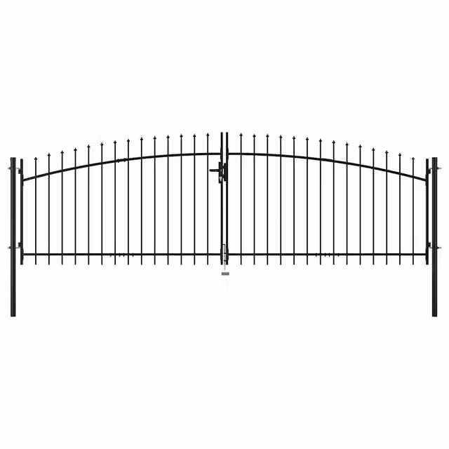 Cancello per recinzione a doppia porta Woerden con punta a lancia in acciaio nero L: 400 cm, H: 199,5 cm CFW7162084