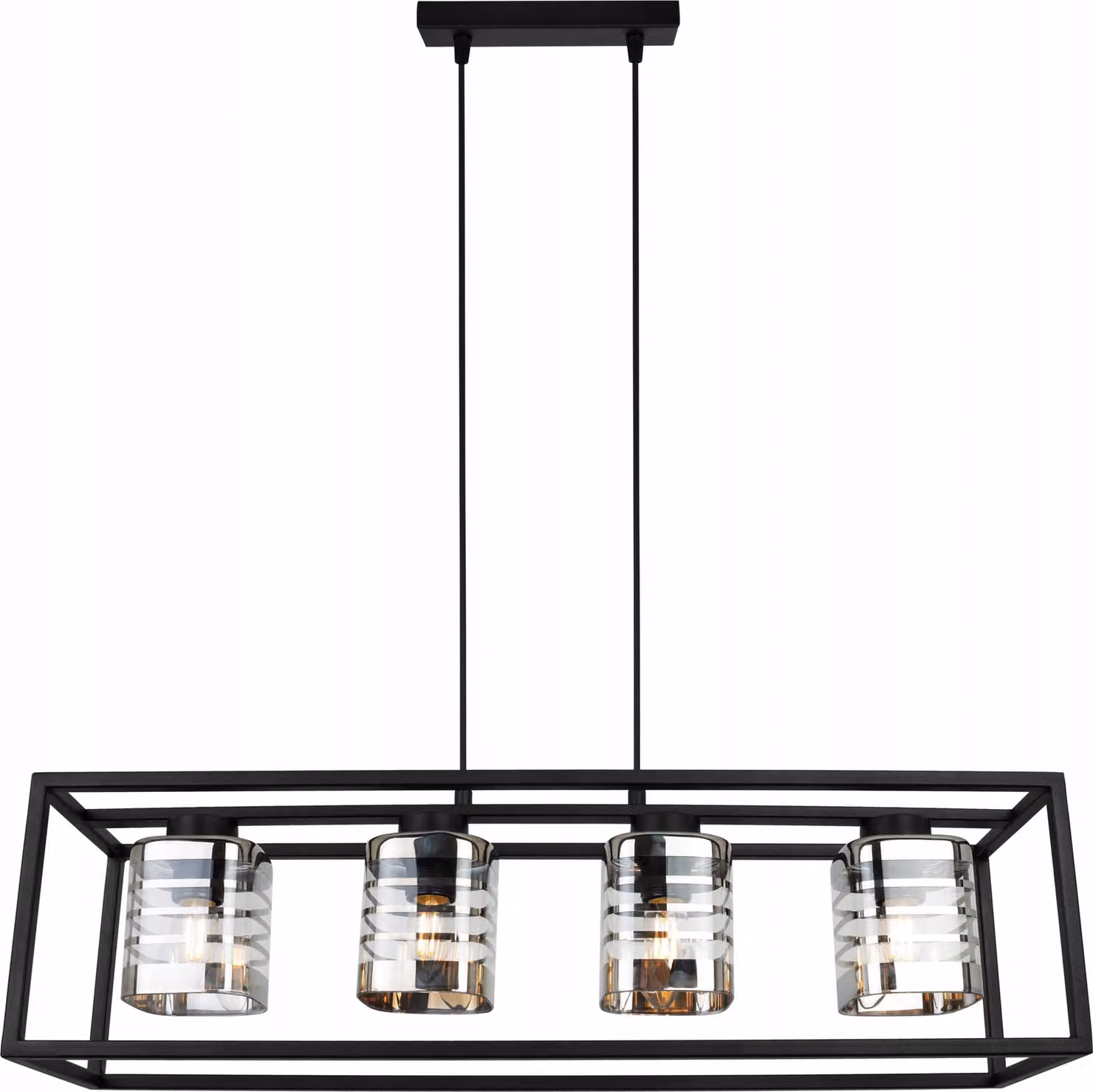 Helix Cage lampada a sospensione - lampada da soffitto per soggiorno, camera da letto e sala da pranzo - luce a sospensione in metallo e vetro - E27 - 4 lampadine