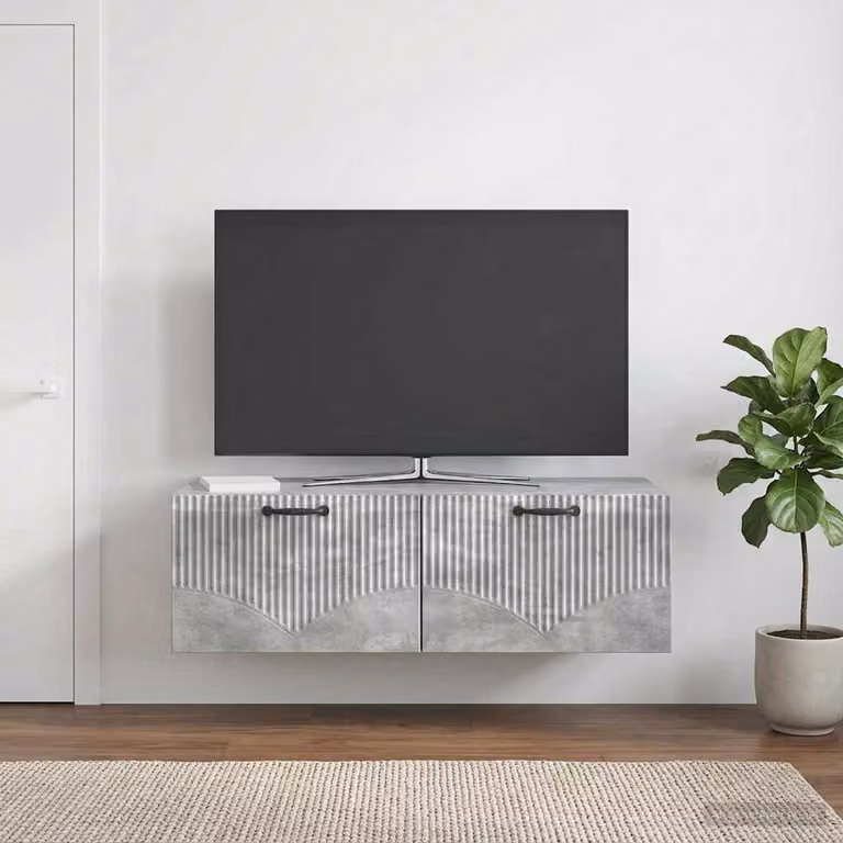 vidaXL Mobile Porta TV da Muro Moderno Grigio, L/P/H: 98 x 41 x 30 cm