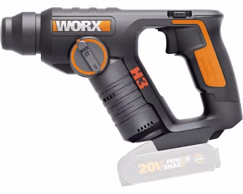 WORX WX394.91, trapano avvitatore a percussione a batteria da 20V, fornito senza batteria e caricabatterie, tecnologia PowerShare