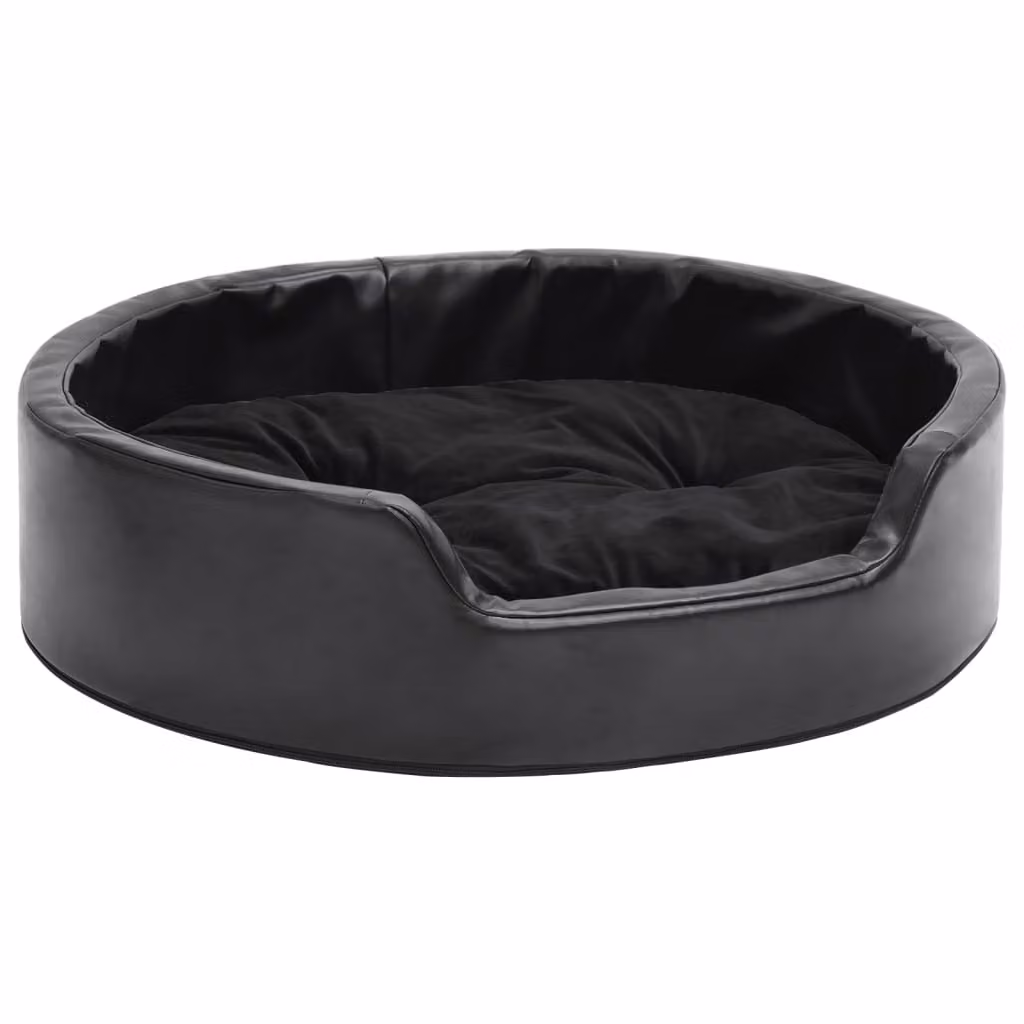 Lettino per Cani Nero 69x59x19 cm in Peluche e Pelle finta