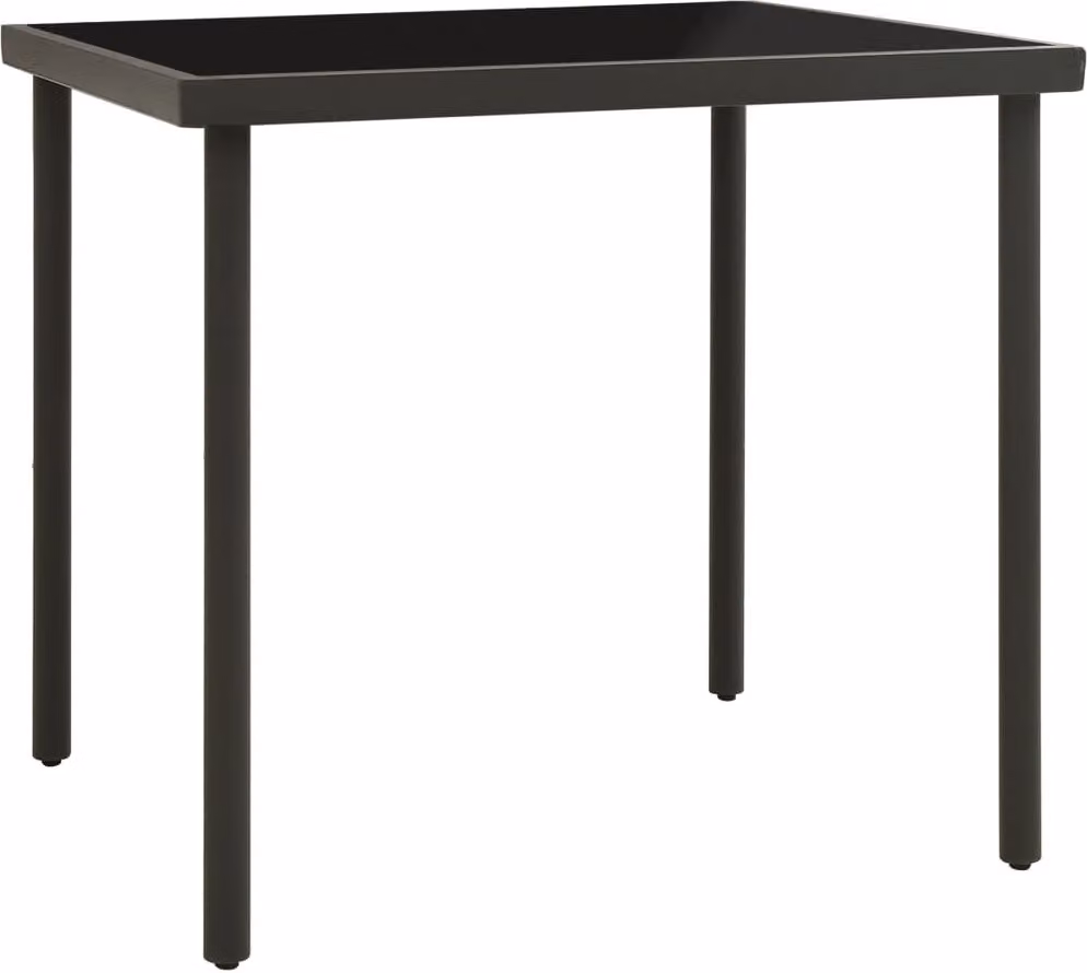Tavolo da Pranzo per Esterni Antracite 80x80x72cm Vetro Acciaio