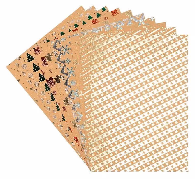Carta da disegno a tema inverno/Natale, formato DIN A4, grammatura 250 g/m², 10 fogli