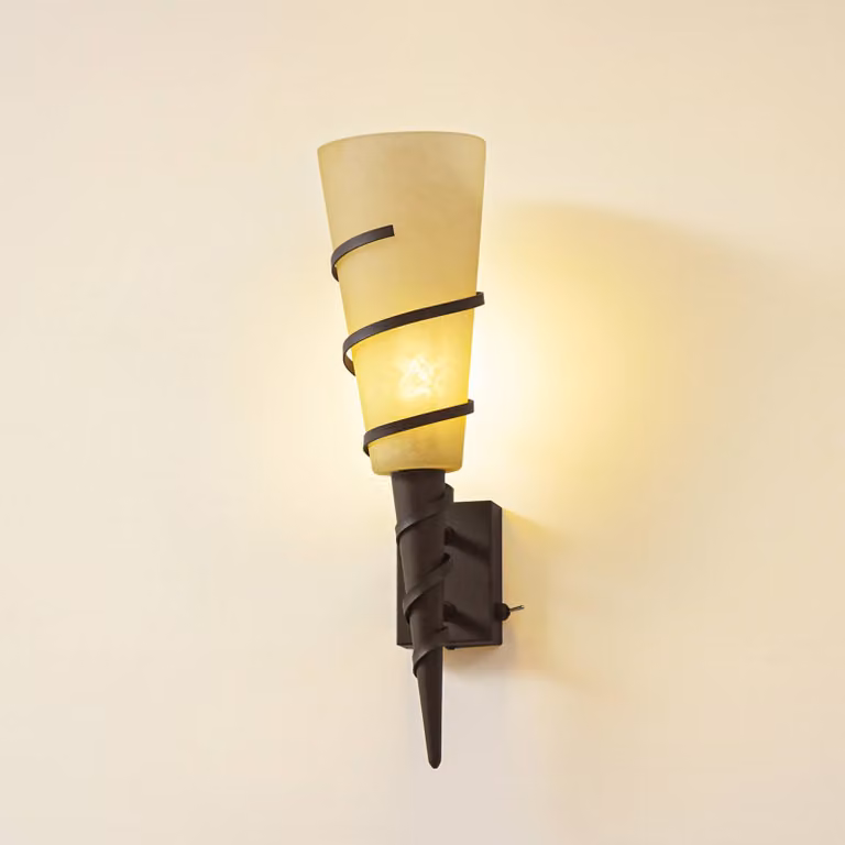 Applique cono torcia Anouk Lindby, dimmerabile, Marrone / Ruggine, Soggiorno / Sala da pranzo, Metallo, Campagna / Rustiche, Applique