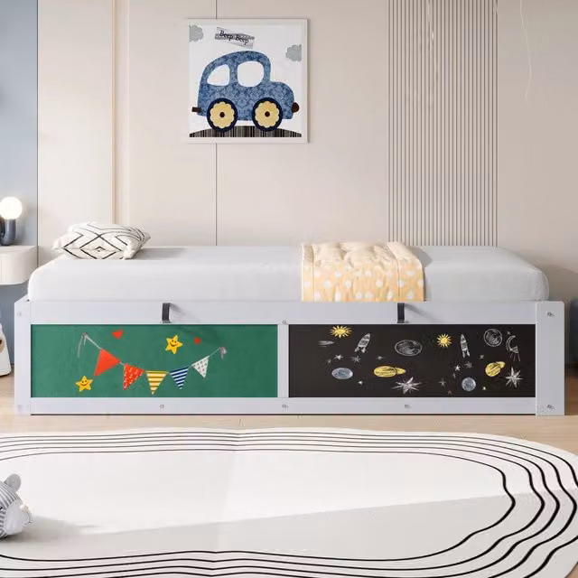 letto in legno grigio 95 x 208 cm