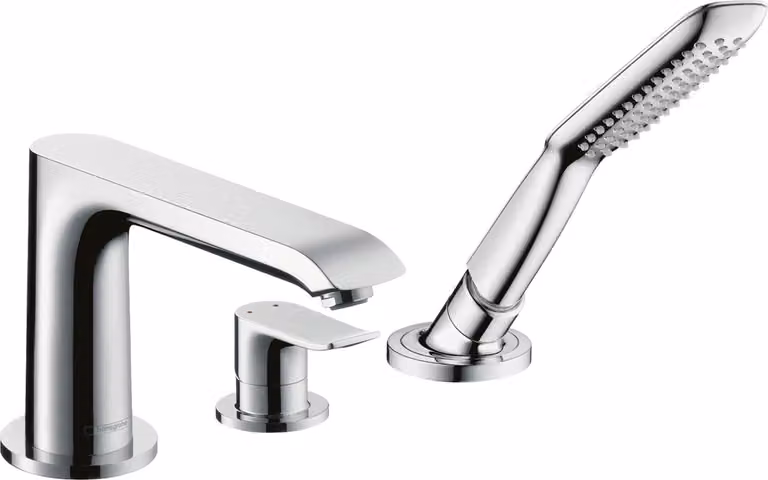 Hansgrohe Metris Miscelatore 3 fori per vasca da bagno set prefabbricato cromo installazione bordo vasca