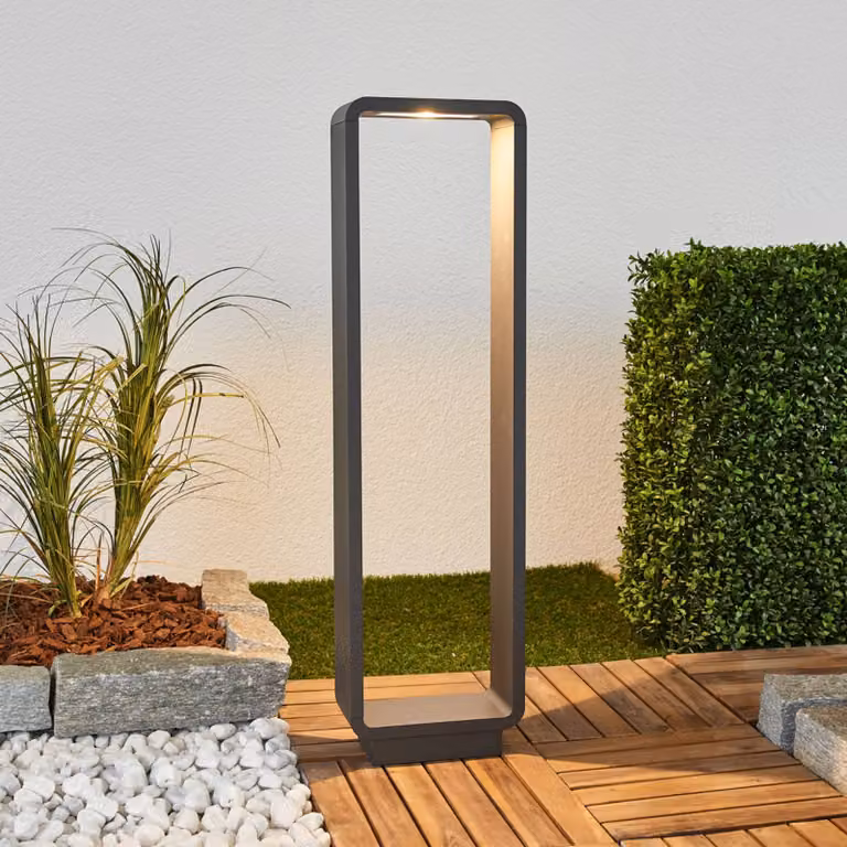 Lampioncino da giardino ninon Lucande, Nero, Alluminio, Moderno, Lampada LED da esterni