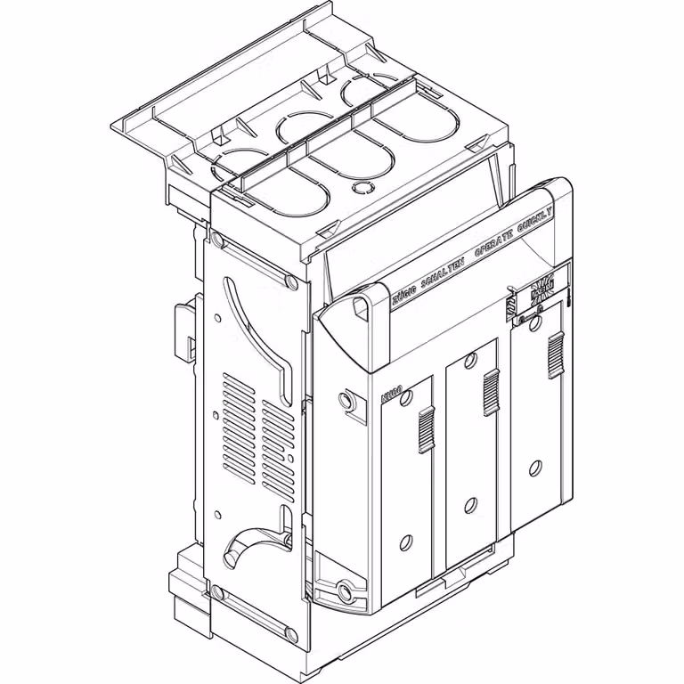 Sezionatore ABN NH, taglia 00, con attacco universale, montaggio su sbarre collettrici da 60 mm, EBM 70 mm XTR609