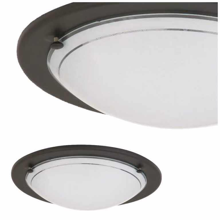 Plafond in vetro 28,5 cm E27 1x60W nero rotondo Ufo 5103 Rabalux