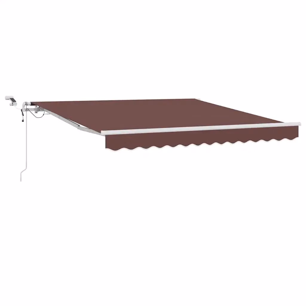 vidaXL Tenda da Sole Retrattile Automatica con LED e Telecomando, Marrone e Bianco, L: 300 cm, P: 250 cm – 2