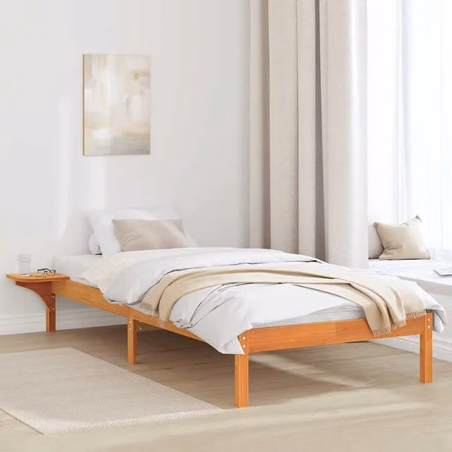 Struttura del letto-Giroletto Marrone cerato 80 x 200 cm Pino massello 235718