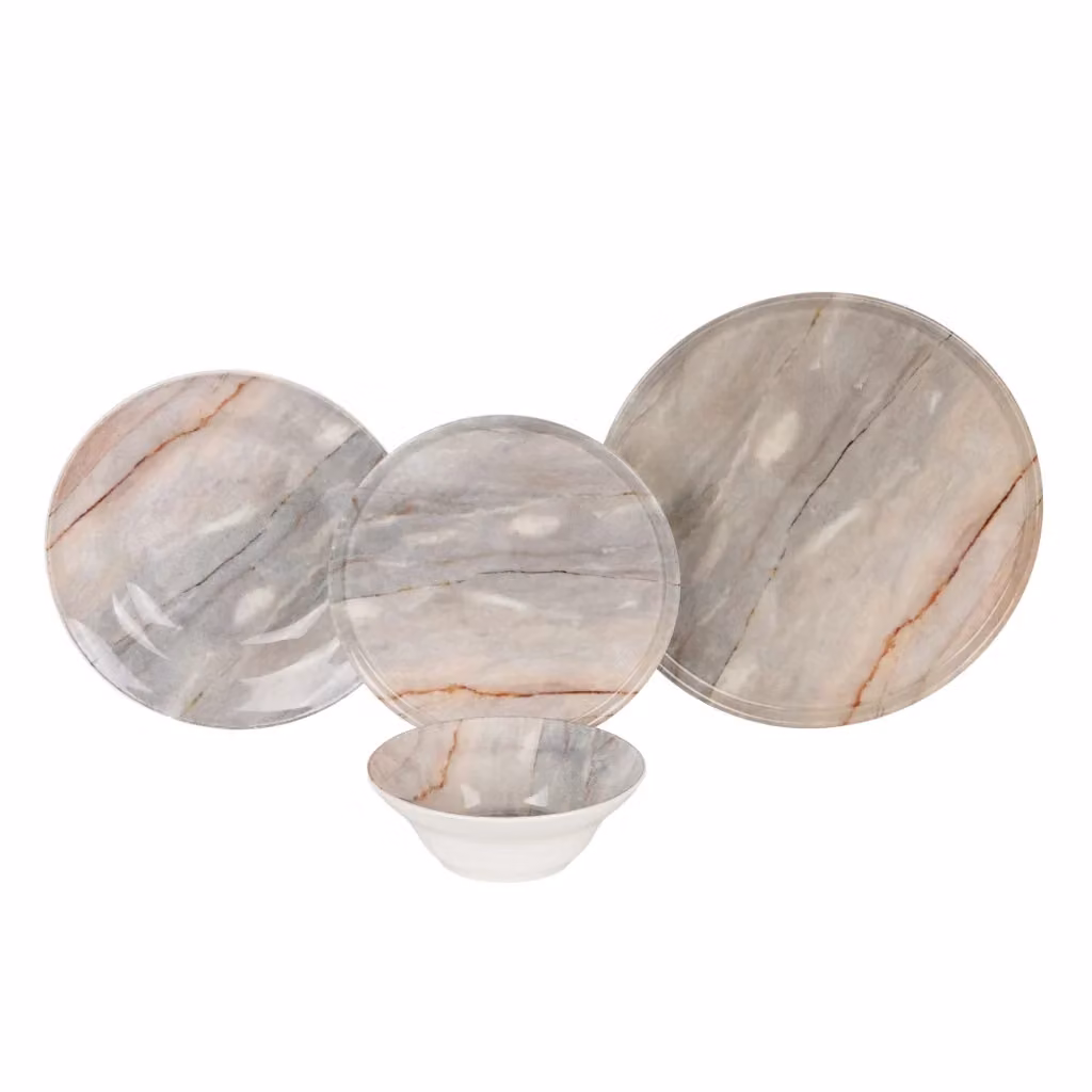 Servizio piatti DMORA in ceramica multicolore, set da 24 pezzi per adulti, lavabile in lavastoviglie e utilizzabile in microonde – 2