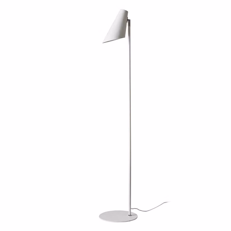 Dyberg Larsen Lampada da terra Cale, Bianco / Opale, Soggiorno / Sala da pranzo, Metallo, Scandinavo, Lampada da terra
