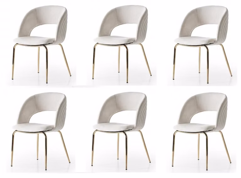 Set di 6 sedie beige: comode, moderne, eleganti, morbide, classiche