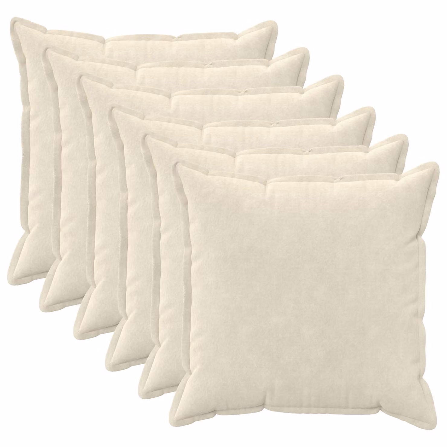 vidaXL Federa 6 pcs HOUTEN Crema 80 x 80 cm Fleece in microfibra