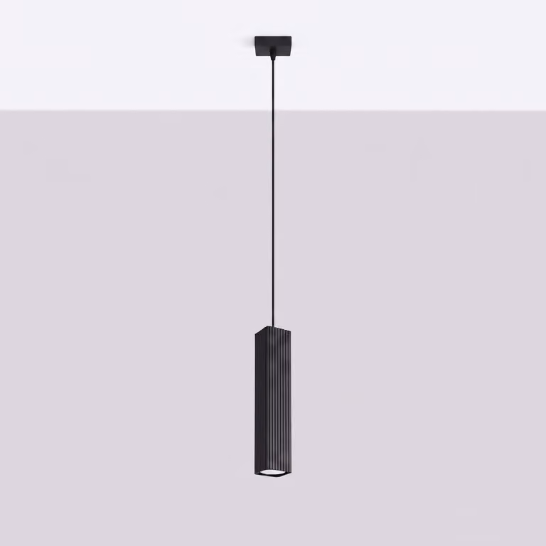 Lampada a sospensione RAYO 1 nera 1xGU10 10W alluminio 118x8x8cm Sollux Lighting