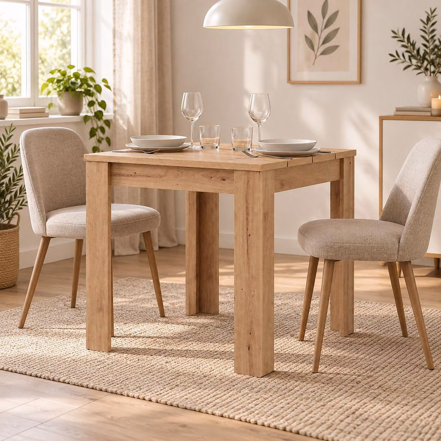 Trosa - Tavolo Fisso, 80x80x76h cm Marrone Rovere Nodi, 4 Posti