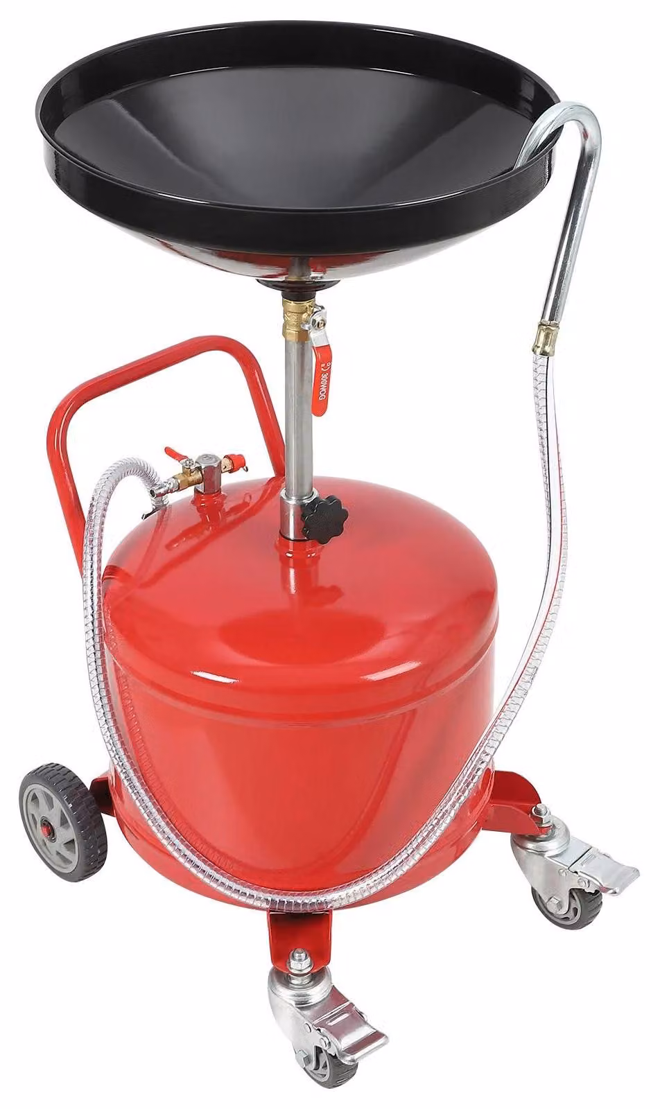 Contenitore di raccolta dei liquidi, regolabile in altezza, azionato pneumaticamente, capacità di 8 galloni