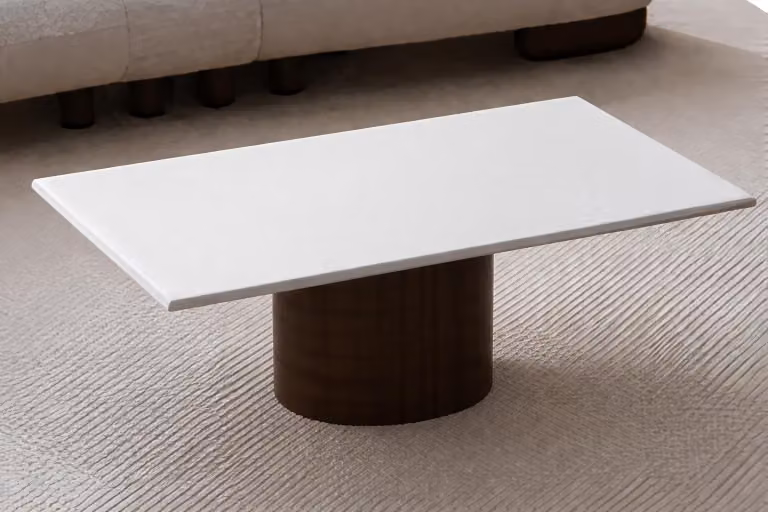 Robuster Weißer Couchtisch Rechteckiger Sofatisch Edle Holztische