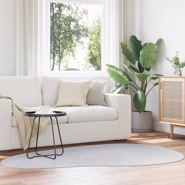 Tappeto moderno vidaXL HUARTE Grigio in poliestere, Lavabile e antiscivolo, L: 140 cm x P: 200 cm