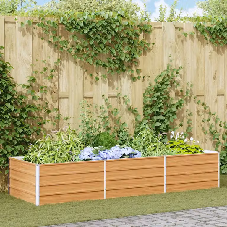 Letto rialzato da giardino vidaXL in acciaio galvanizzato marrone L: 240 cm, P: 80 cm, H: 45 cm