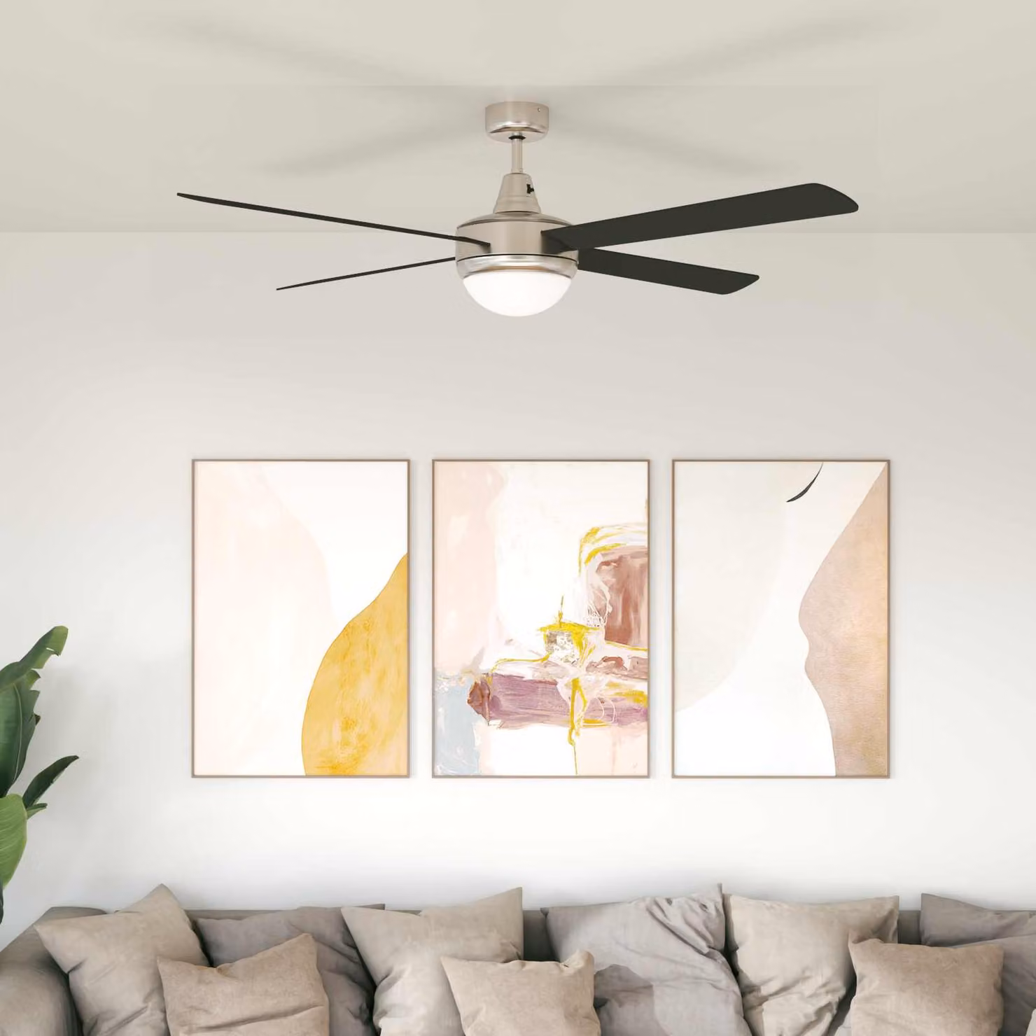 vidaXL Ventilatore da soffitto con luce e telecomando, Nero, Ø 130 cm
