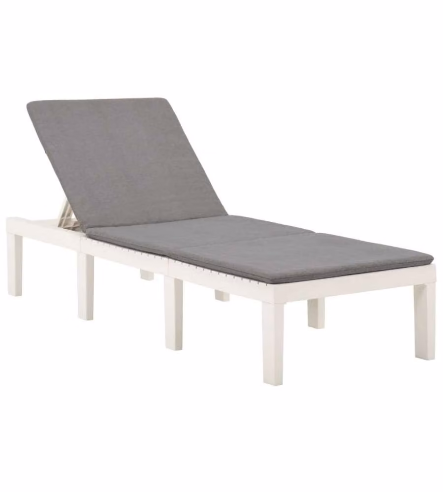 Lettino prendisole Haiti Progarden bianco con cuscino antracite resistente alle intemperie
