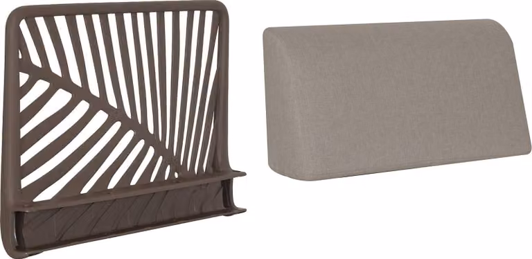 Milani Home - schienale per salotto da giardino componibile in polipropilene, taupe, 70 x 21 x 43 cm