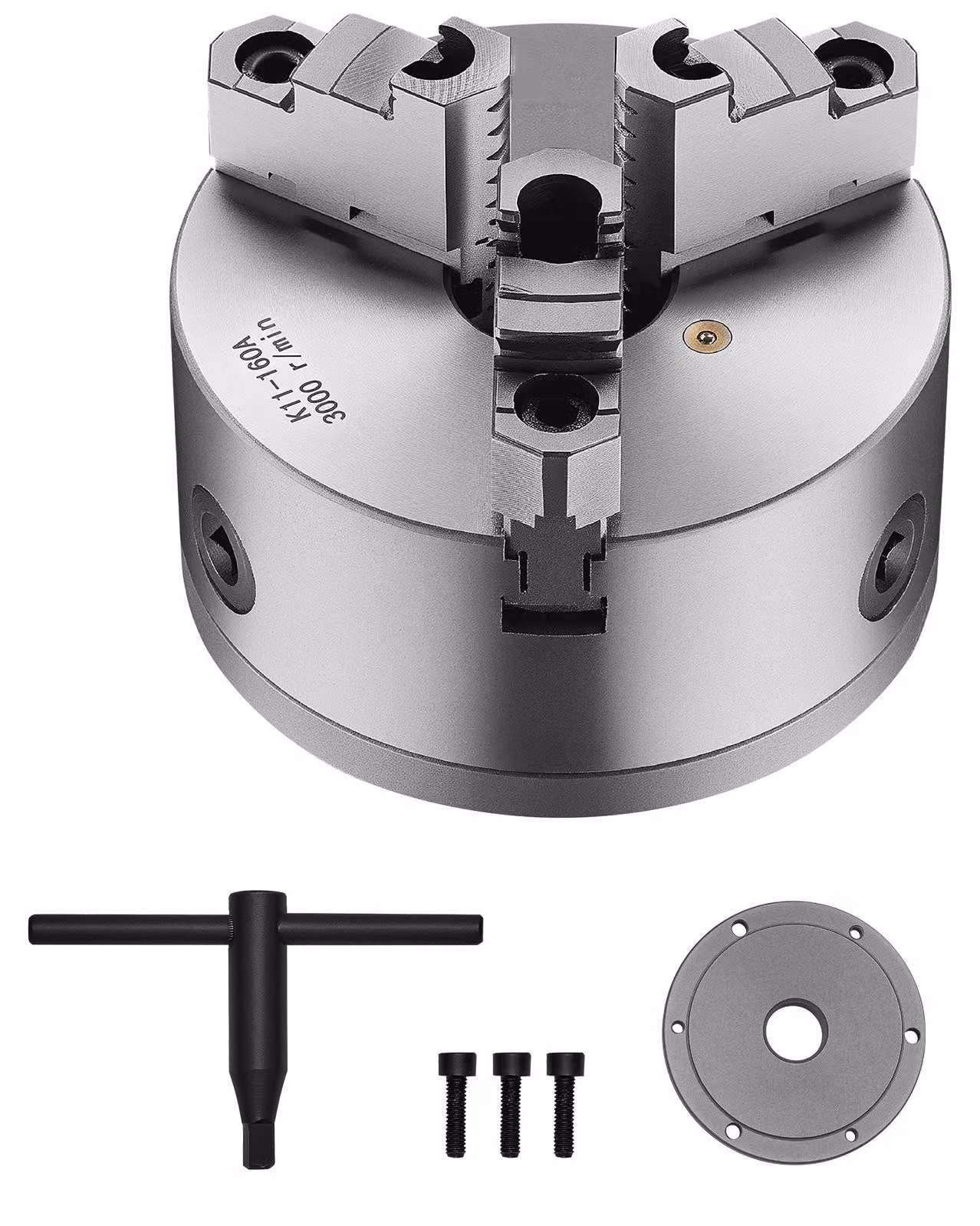 Mandrino autoserrante per tornio - 6 ganasce - 160 mm - in ghisa HT300 - per legno e metallo - accessorio per tornio