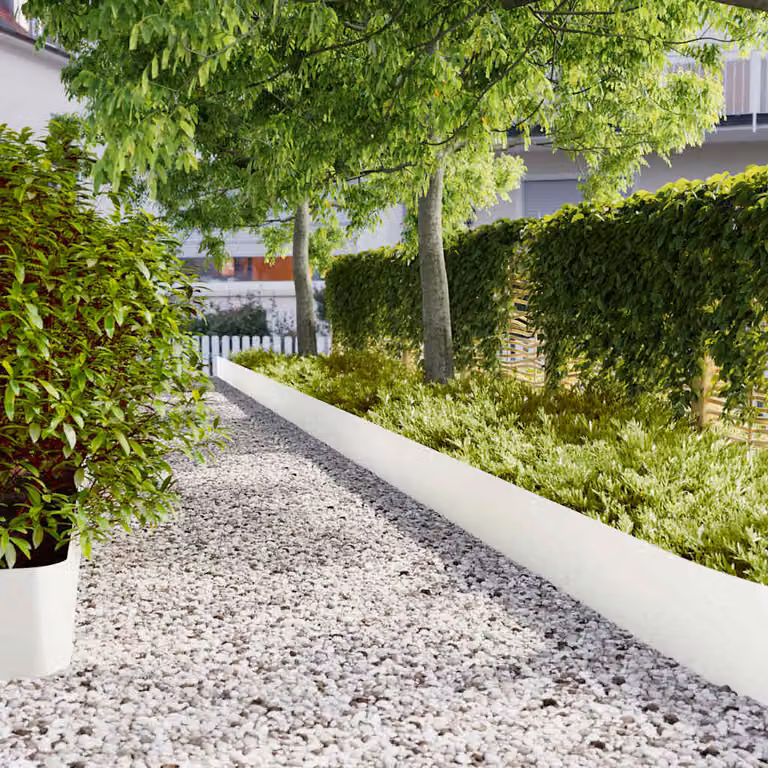 Set di 20 bordure per prato vidaXL in acciaio laminato a freddo colore bianco