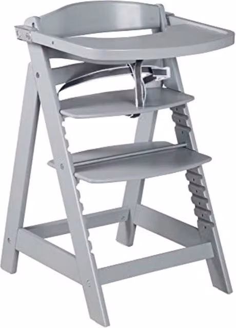 Sedile per Bambino - Sedile in Legno per Bambino - Sedile e Tavolo per Bambino - Sedile in Legno per Bambino - Taupe/Con Piatto da Pranzo - 54D x 44,5L x 78,5A cm - 6,5 kg