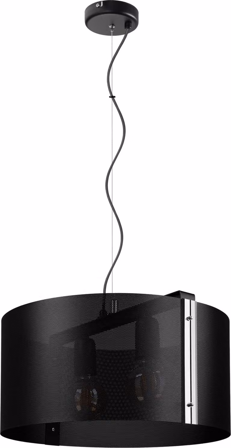 Lampada a sospensione moderna Kometa 2924/Z-B-3 Nero opaco Stile industriale Regolabile in altezza E27 3 sorgenti luminose Metallo