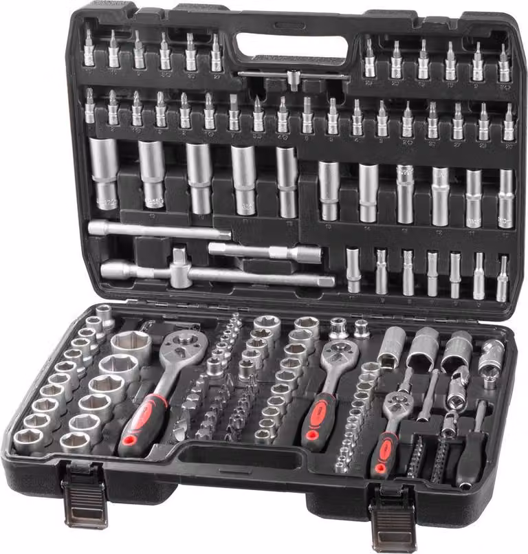 Set di attrezzi Strend Pro, 172 pezzi, bussole, inserti, cricchetto, in valigetta