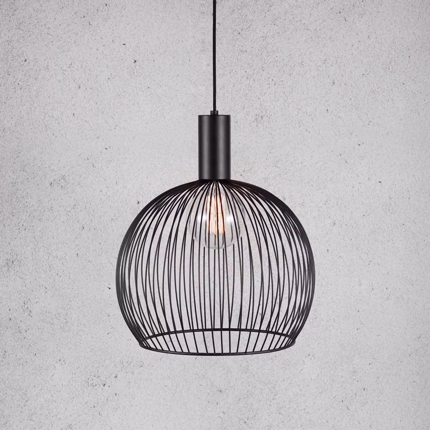 DFTP by Nordlux Lampada a sospensione Aver, dimmerabile, Nero, Soggiorno / Sala da pranzo, Metallo, Scandinavo, Lampada a sospensione
