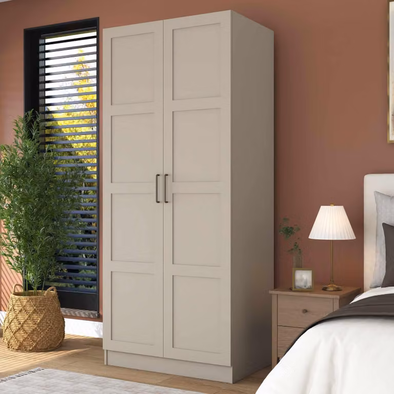 Skye Decor, armadio di alta qualità, color sabbia, dimensioni 90x210x57,5 cm | 100% melaminico