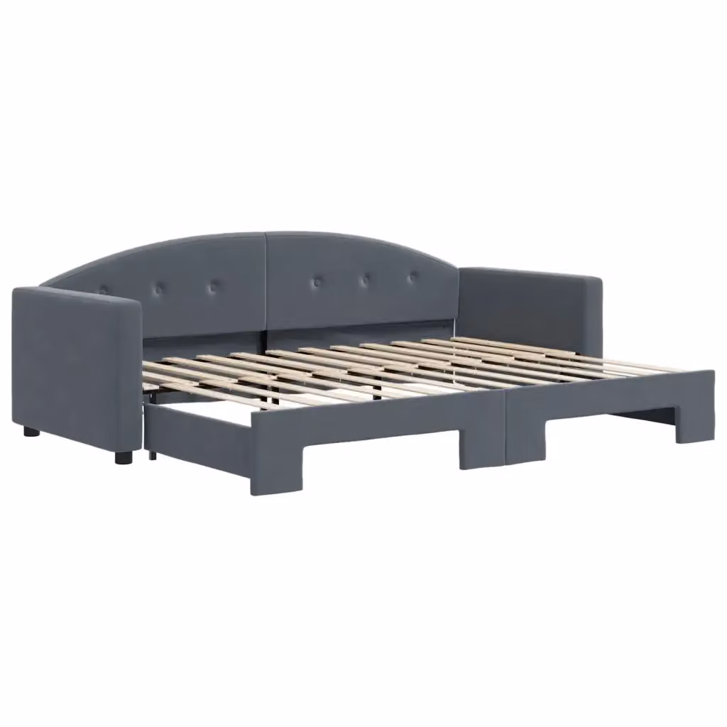 Divano Letto con Letto Estraibile vidaXL in Velluto Grigio per Soggiorno e Camera da Letto L/P/H: 222 x 90 x 75 cm – 2