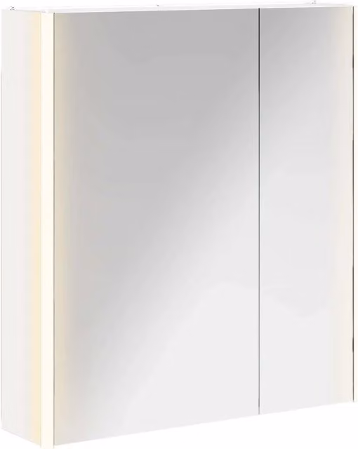 Mobiletto da bagno con specchio e illuminazione LED vidaXL, Bianco lucido, L: 63,5 cm, P: 15,5 cm, H: 70 cm – 1