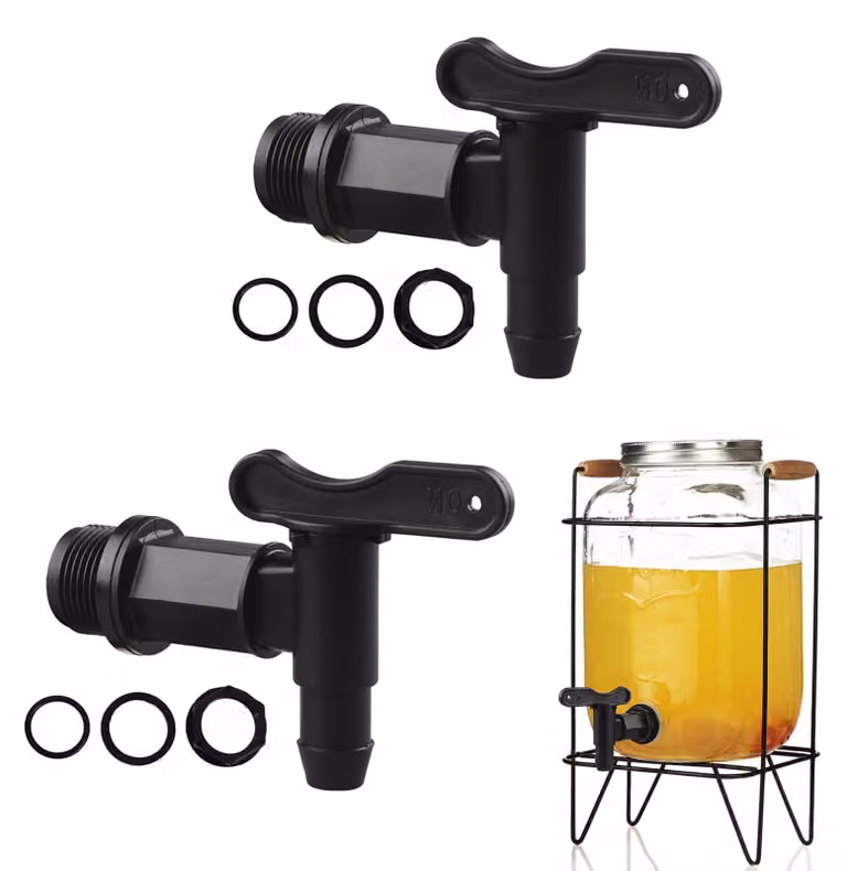 Set di 2 rubinetti per birra in plastica, da 3/4 di pollice, per fermentatori e serbatoi di acqua piovana