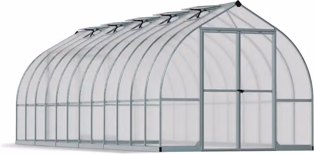 Serra da giardino a doppio strato Palram Canopia Bella in policarbonato, Argento, L: 724 cm, P: 244 cm, H: 219 cm – 1