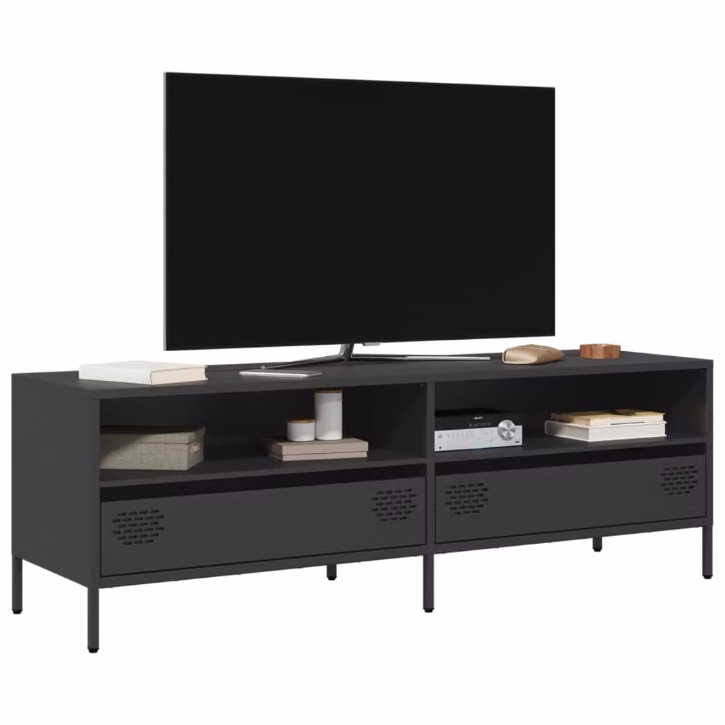 Mobile TV vidaXL Nero in Metallo L: 135 cm, P: 39 cm, H: 43,5 cm