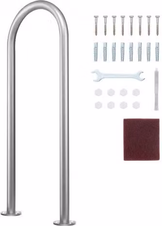 Corrimano per piscina VEVOR in alluminio grigio con piastra di base per uso interno ed esterno, ringhiera di sicurezza antiruggine, L: 91,5 cm