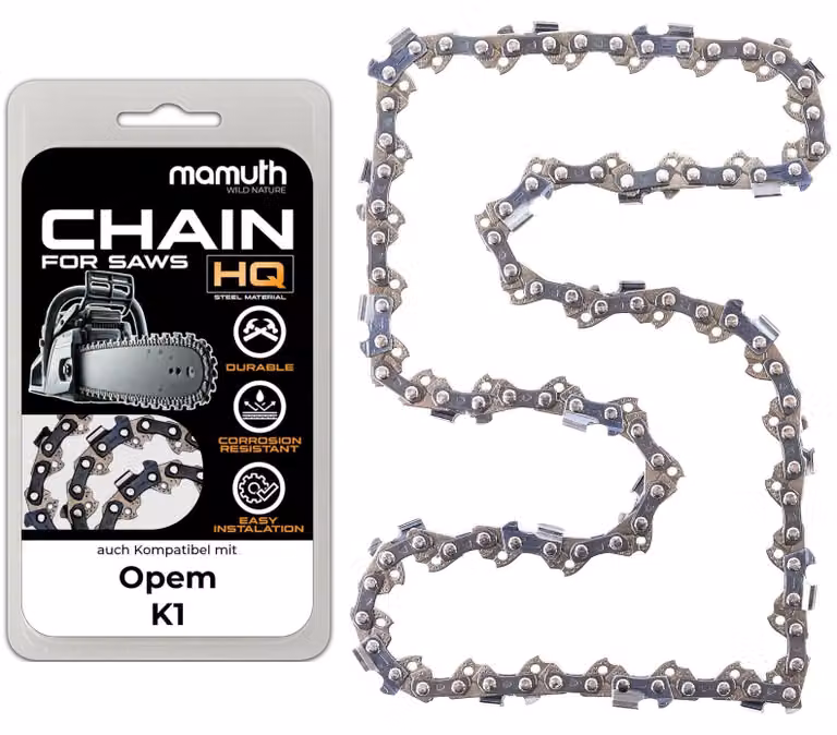 Catena per motosega, 40 cm, 1,5 mm, passo 0,325", 66 maglie, compatibile con Opem K1