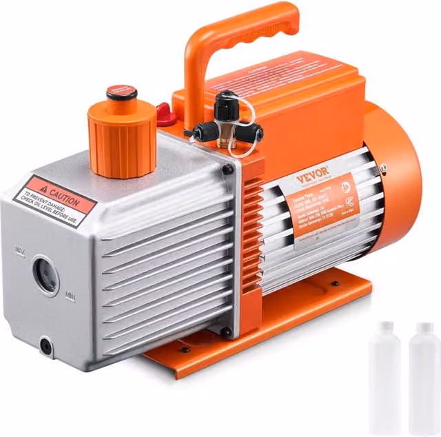 VP280 Pompa per Vuoto a Palette Rotanti 2 Stadi 9 CFM 750W per Sistemi HVAC Aria Condizionata Auto e Officina